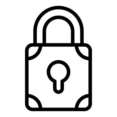 Güvenlik kilidi ikonu ana hat vektörü. Enfeksiyon önleme