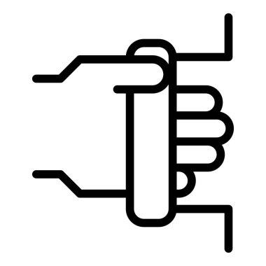 Kapı kolu ikon ana hat vektörü. Güvenlik kilidi