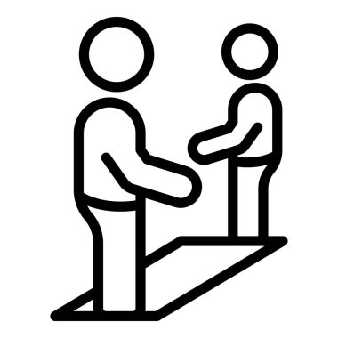 Fiziksel uzaklık ikonu ana hat vektörü. Coronavirus önleme