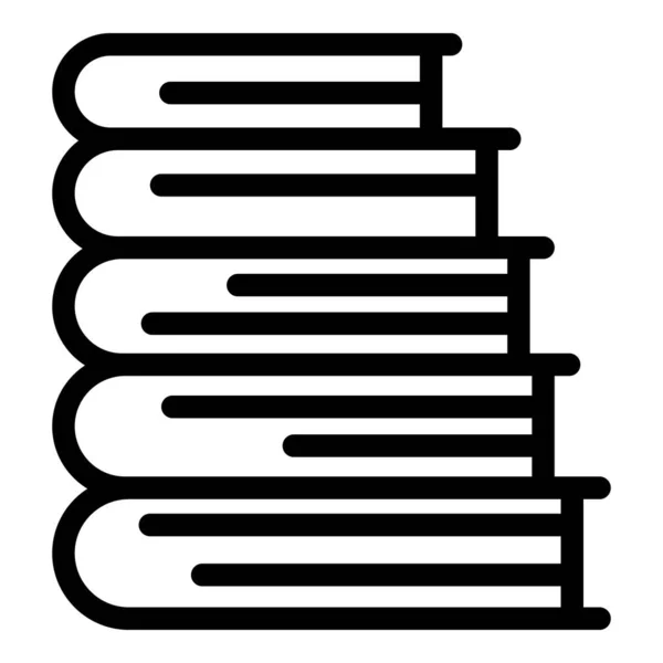 Libros apilar icono contorno vector. Libro de texto de pila — Archivo Imágenes Vectoriales