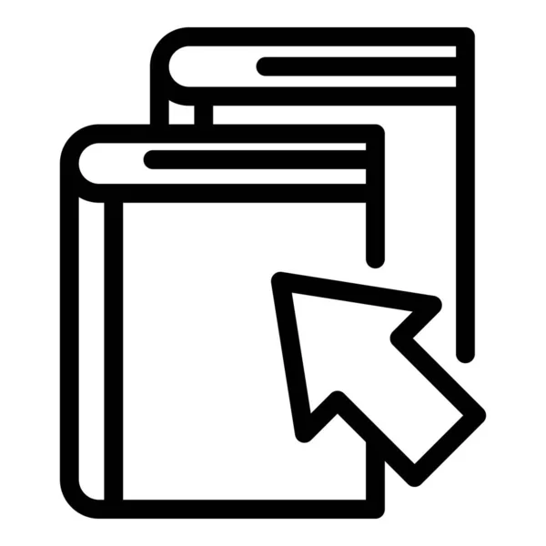 Libro selezionare icona contorno vettore. Acquista ebook — Vettoriale Stock