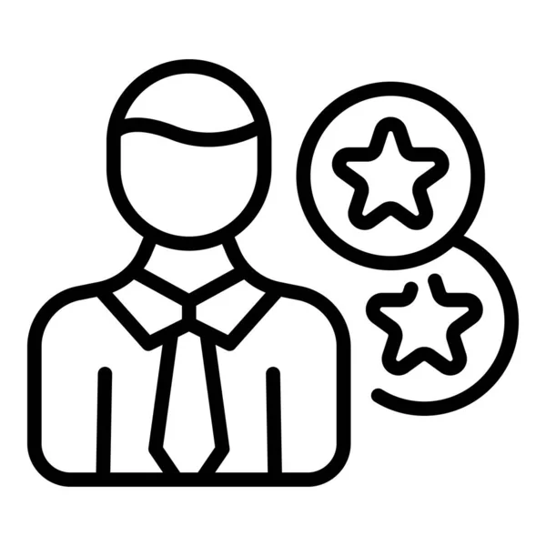 Vetor de contorno de ícone de revisão do cliente. Feedback online — Vetor de Stock