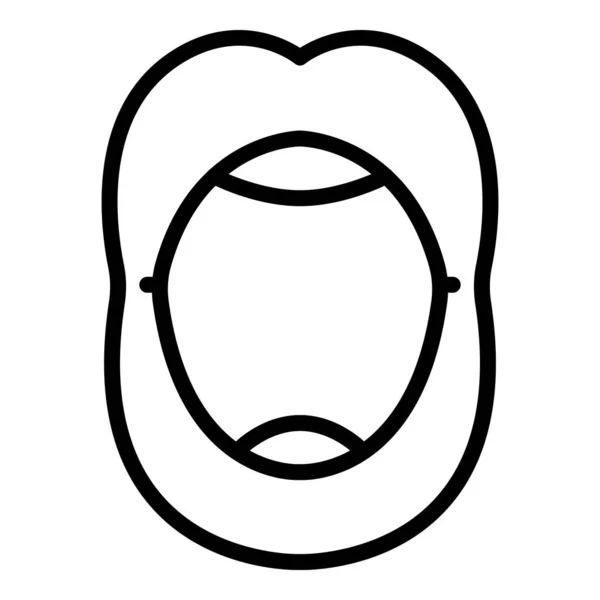 Vettore di contorno icona articolazione della bocca. Discorso in lingua — Vettoriale Stock