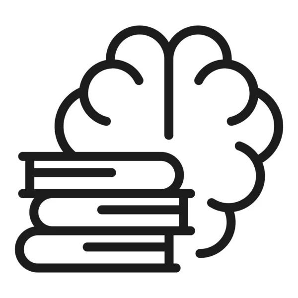 Libro icono de memoria contorno vector. Desarrollo cerebral — Archivo Imágenes Vectoriales