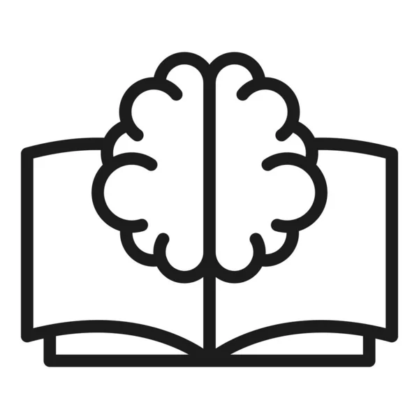 Icono de memoria de entrenamiento contorno vector. Cerebro humano — Archivo Imágenes Vectoriales
