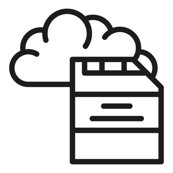 Carte nuage icône mémoire contour vecteur. Disque de stockage — Image vectorielle