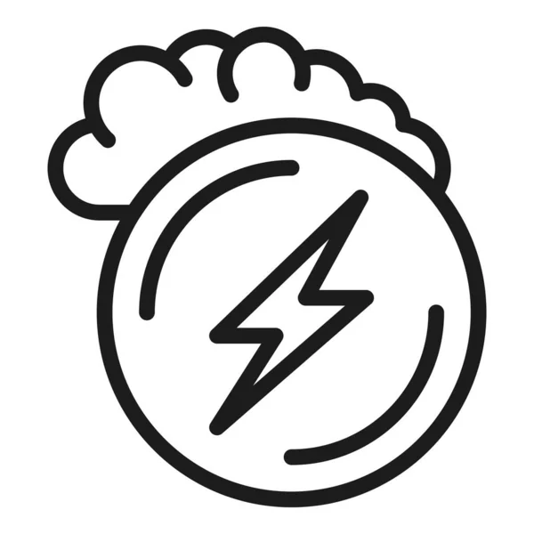 Bolt memory icon outline vector. Flash brain — Stock Vector