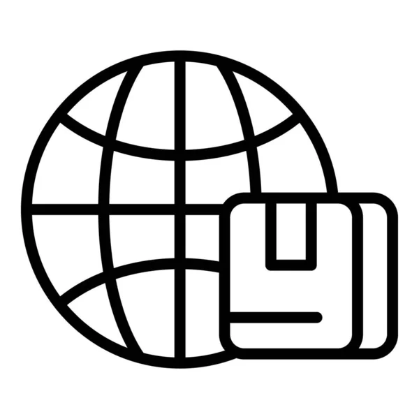 Παγκόσμιο εικονίδιο αποστολής περίγραμμα διάνυσμα. Εξαγωγή υπηρεσίας — Διανυσματικό Αρχείο