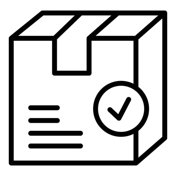 Marque o vetor de contorno do ícone do pacote. Caixa de encomendas — Vetor de Stock