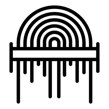 Parmak izi taraması simge dış hat vektörü. Parmak taraması