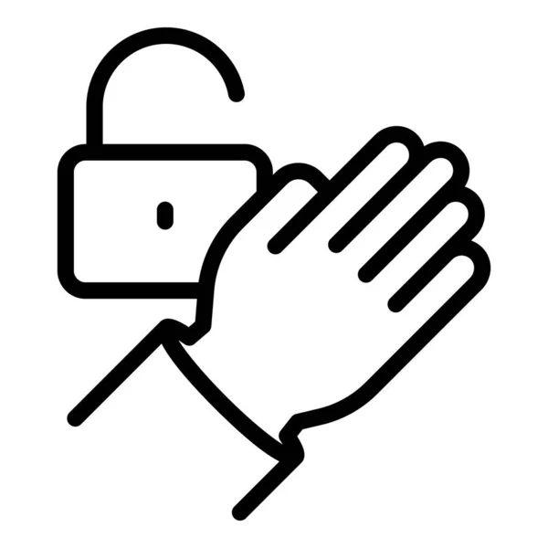 Lock Palm Scanning icon outline Vektor. Biometrischer Scan — Stockvektor