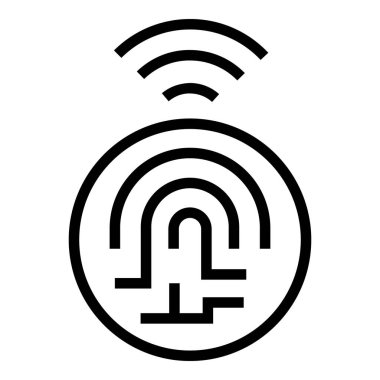 Dijital parmak izi ikonu ana hat vektörü. Biyometrik kimlik