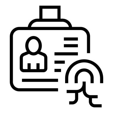 Güvenlik rozeti ikonu ana hat vektörü. Kimlik