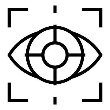 Göz tarama simgesi ana hat vektörü. Tarama görüşü