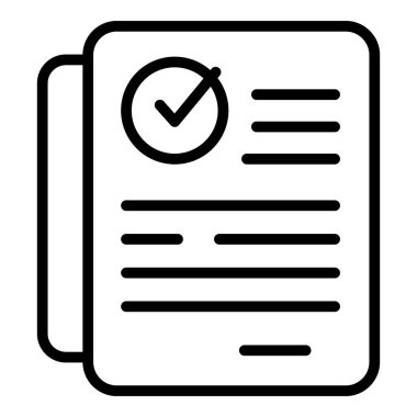 Laboratuvar raporu ikon ana hatları vektörü. Sağlık belgesi