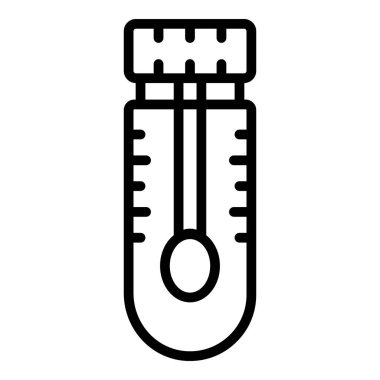 Kimyasal test tüpü ana hatları vektörü. Kimya araştırması