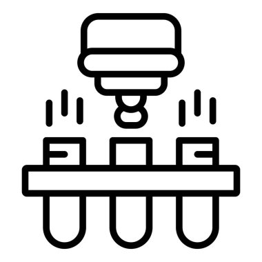 Kimyasal araştırma ikonu ana hatları vektörü. Tıp bilimi