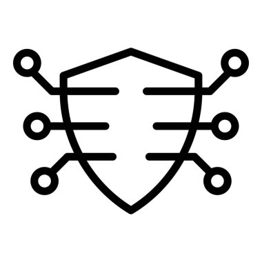 Kalkan zırh ikonu ana hat vektörü. Güvenlik görevlisi.