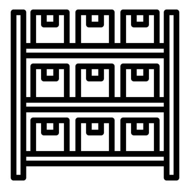 Fabrika depolama ikonu ana hatları vektörü. Sanayi üretimi