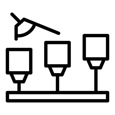 Fabrika üretim ikonu ana hatları vektörü. Sanayi inşaatı