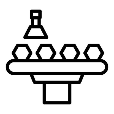 Akıllı taşıyıcı simgesi dış hat vektörü. Fabrika süreci