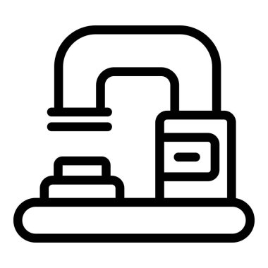 Laboratuvar mikroskobu ikon ana hatları vektörü. Laboratuvar araştırması