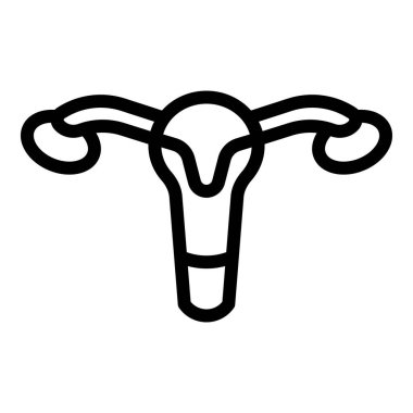 Pelvik muayene ikonu ana hatları vektörü. Kadın sağlığı