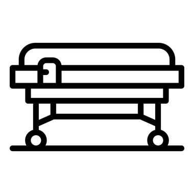 Hastane yatağı ikonu ana hat vektörü. Tıbbi oda.