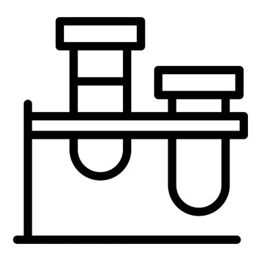 Klinik test ikonu ana hatları vektörü. Tıp laboratuarı