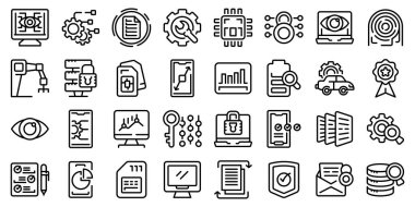 Teknik genel görünüm simgeleri dış hat vektörünü ayarlar. Kamera tanımlaması