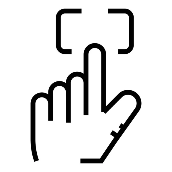 Вектор контура значка распознавания отпечатков пальцев. Биометрическое сканирование — стоковый вектор