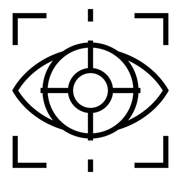 Umrissvektor des Augenscansymbols. Scan-Vision — Stockvektor