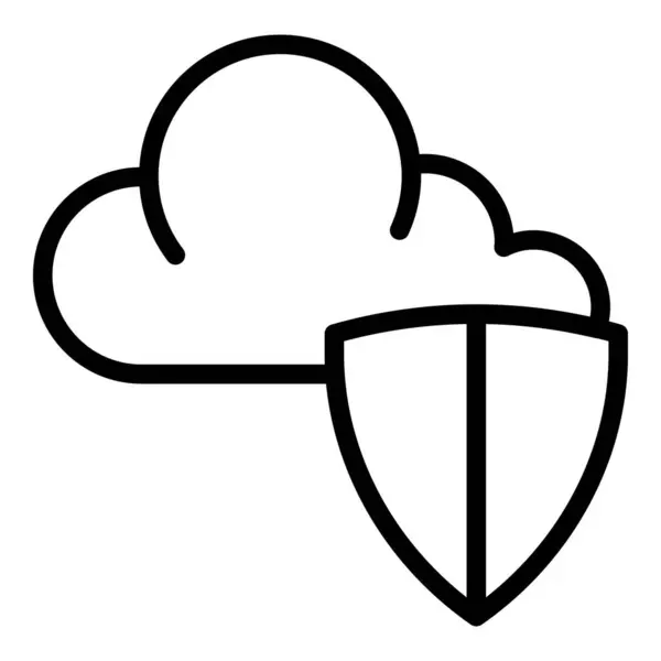 Vektor obrysu ikony štítu. Digitální antivirus — Stockový vektor