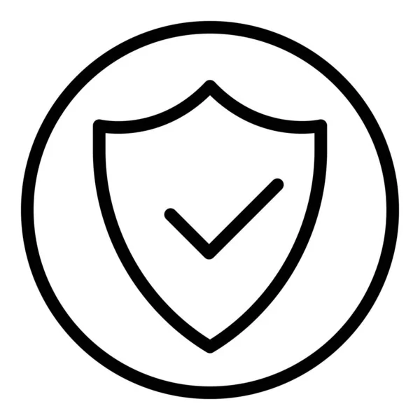 Escudo vetor de contorno de ícone de proteção ativa. Sistema de segurança — Vetor de Stock