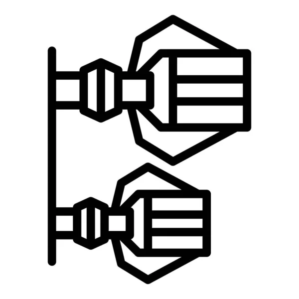 Icono de tecnología industrial contorno vector. Robot industrial — Archivo Imágenes Vectoriales