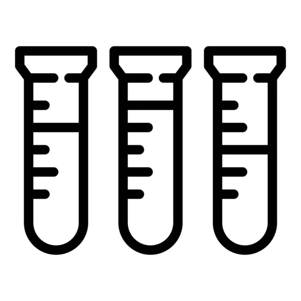 Tubos de teste ícone contorno vetor. Laboratório de ciências —  Vetores de Stock