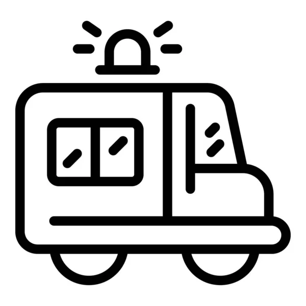 Ambulance auto pictogram omtrek vector. Medische noodsituatie — Stockvector