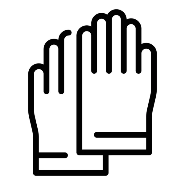 Ginecólogo guantes icono contorno vector. Examen médico — Vector de stock