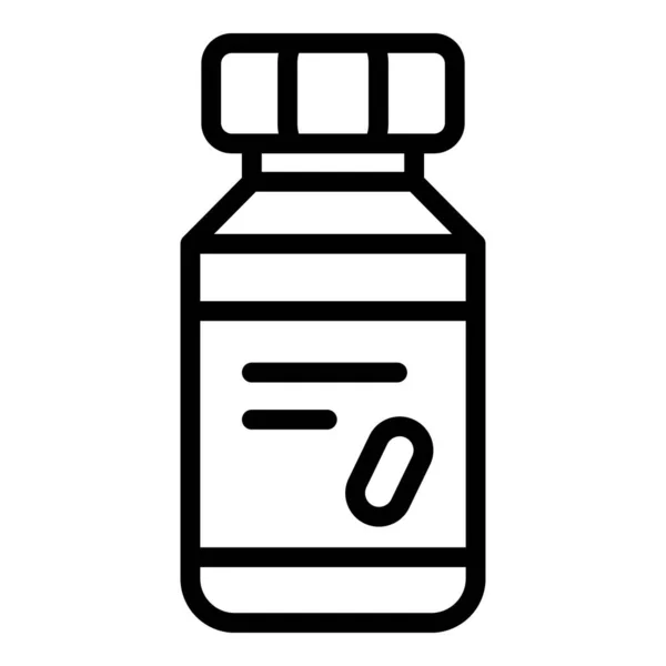 Antibiótico ícone pílula contorno vetor. Medicamento — Vetor de Stock