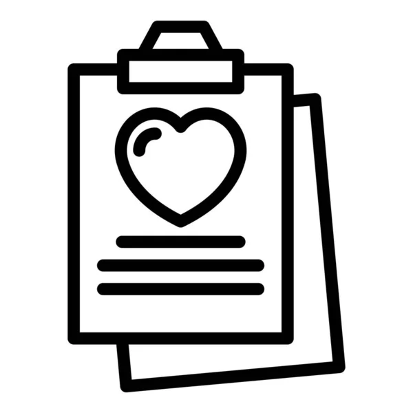 Saúde coração relatório ícone esboço vetor. Dados do batimento cardíaco —  Vetores de Stock