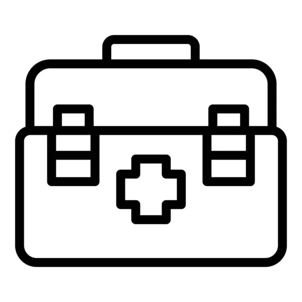 First aid kit icon outline vector. Emergency case — Stock Vector