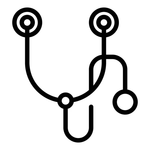 Docteur stéthoscope icône contour vecteur. Soins médicaux — Image vectorielle