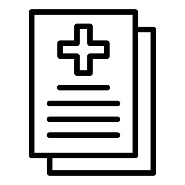 Formulario médico icono contorno vector. Lista de comprobación sanitaria — Archivo Imágenes Vectoriales