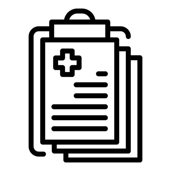 Icono de registro médico contorno vector. Datos sanitarios — Archivo Imágenes Vectoriales