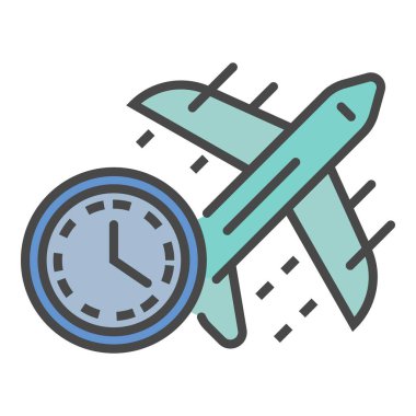 Hızlı hava dağıtım simgesi renk ana hatları vektörü