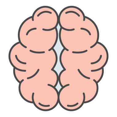 Zihin simgesi renk ana hatları vektörü