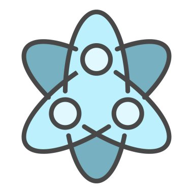 Atom simgesi renk ana hatları vektörü