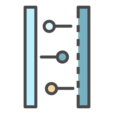 Kimyasal araç simgesi renk ana hatları vektörü