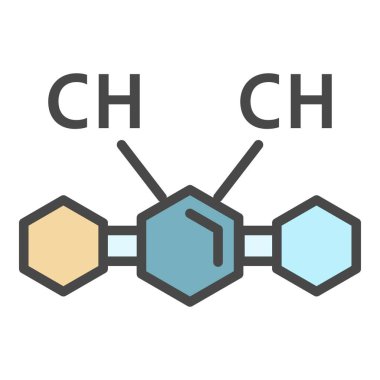 Kimyasal madde simgesi renk ana hatları vektörü