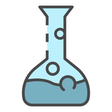 Kabarcık şişesi simgesi renk ana hatları vektörü